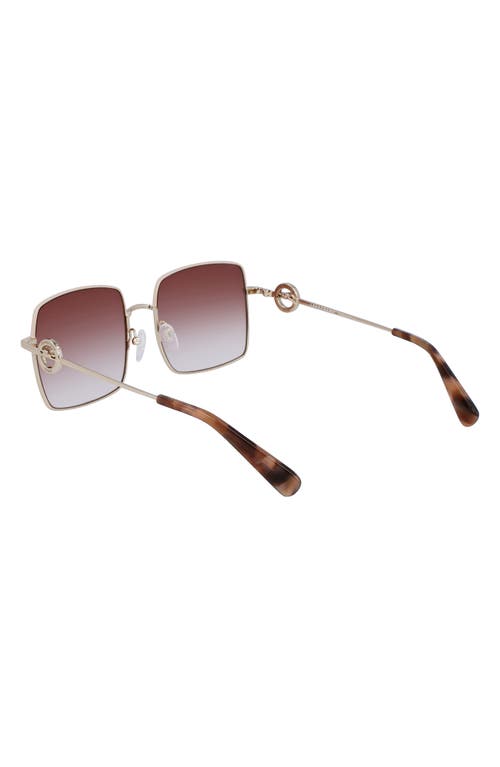 Longchamp Brown Gradient Square Ladies Sunglasses Lo162s 748 55 In Silver/gradient Brown