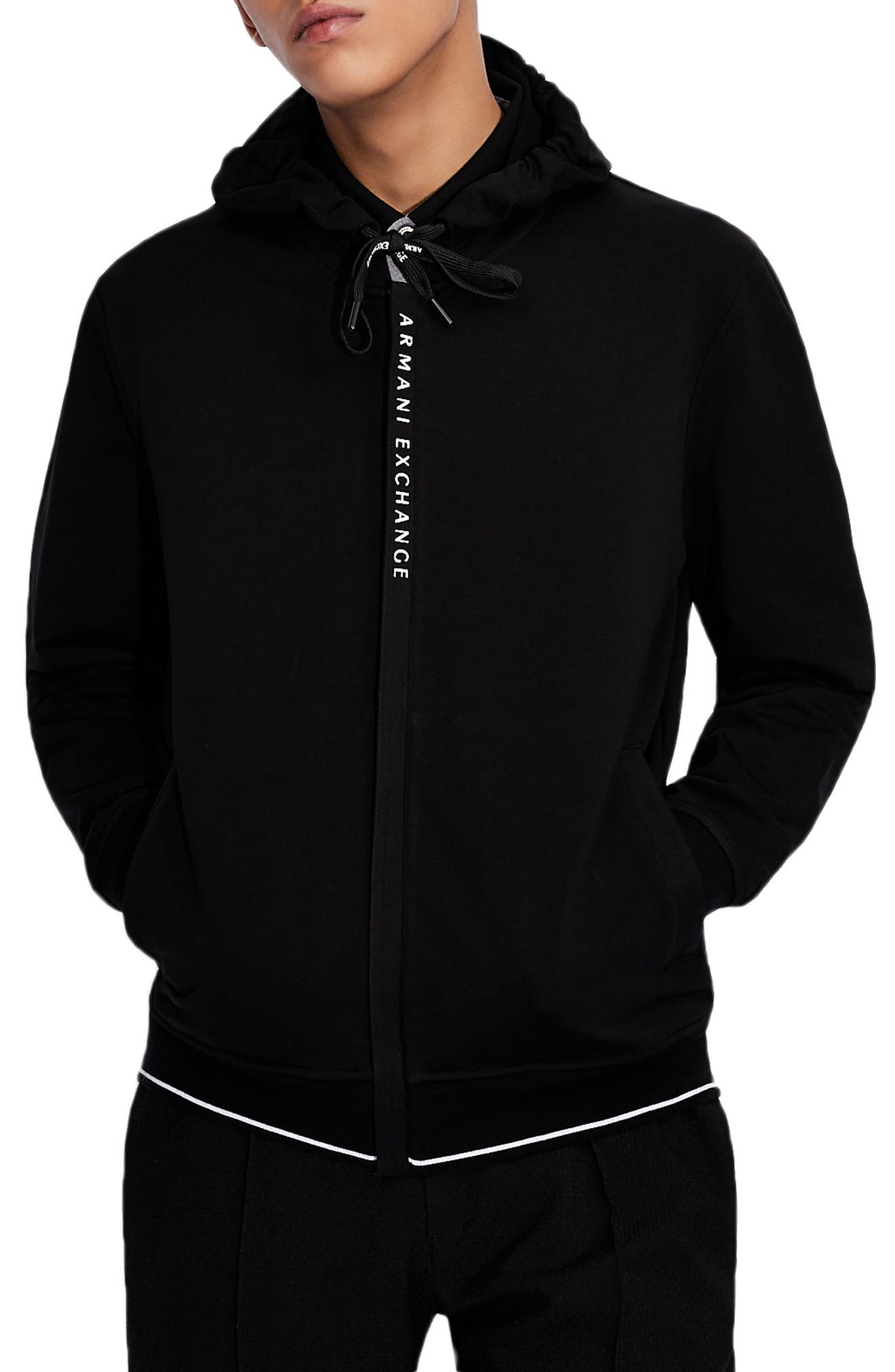 Armani Exchange Men's Zipped Down Jacket - Navy/Melange Grey