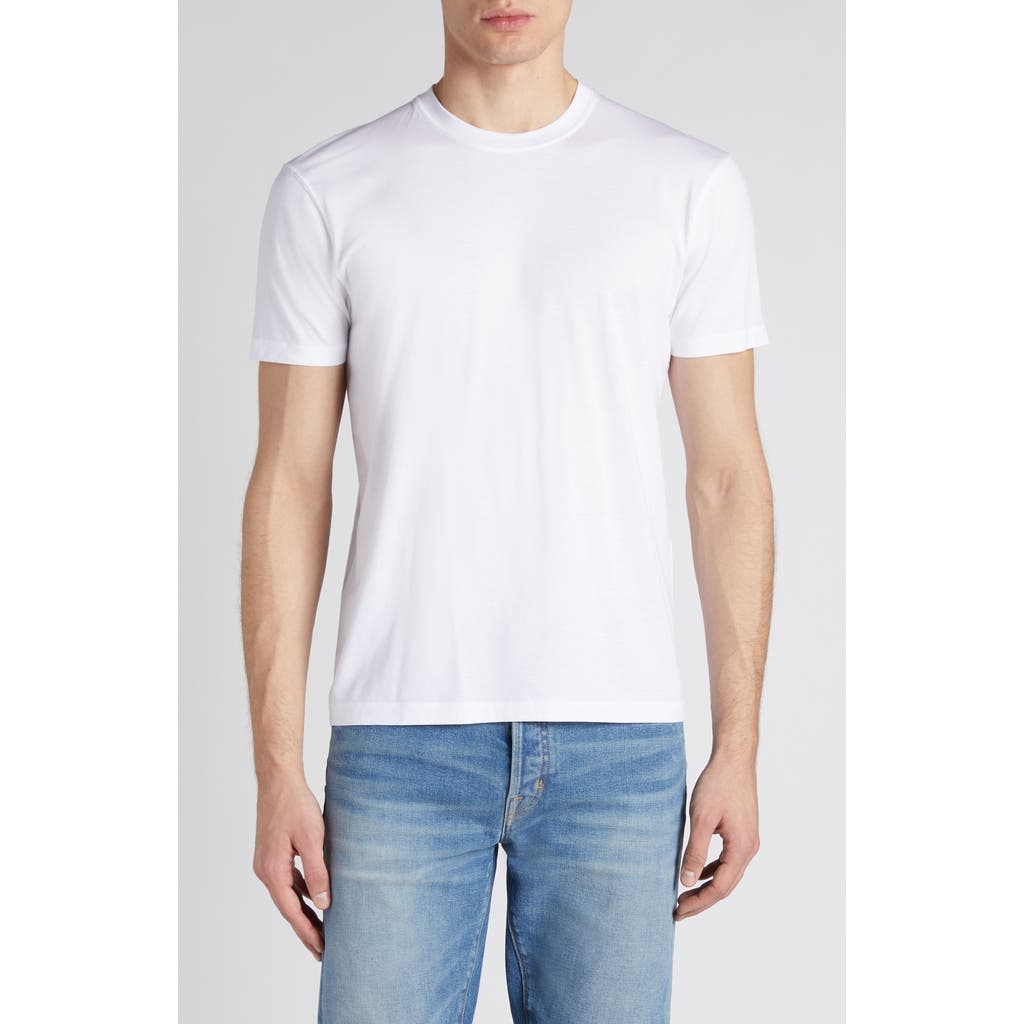 Shop Tom Ford Short Sleeve Crewneck T-shirt In White