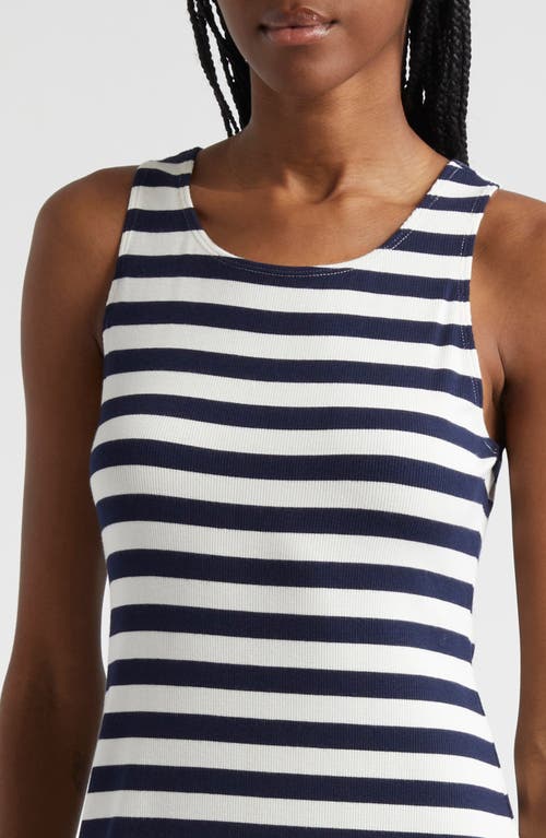 Shop L Agence L'agence Stripe Racerback Minidress In Navy/white Stripe