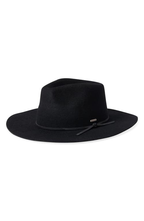 Shop Brixton Hawkins Wool Cowboy Hat In Black