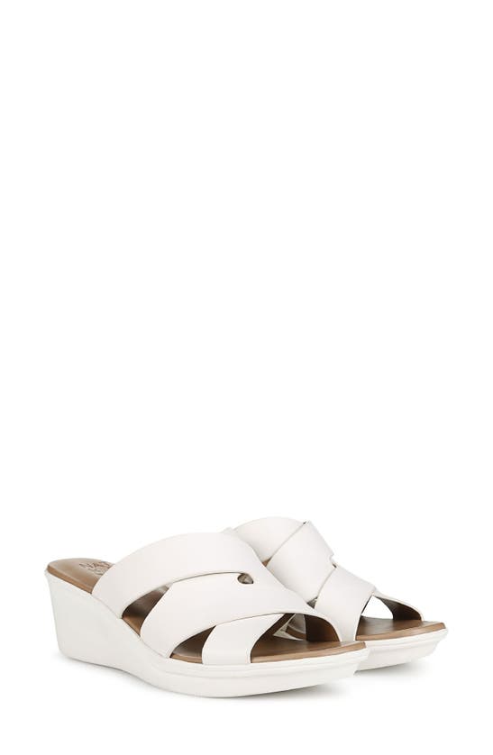 Shop Naturalizer Rowena Platform Slide Sandal In Warm White Leather