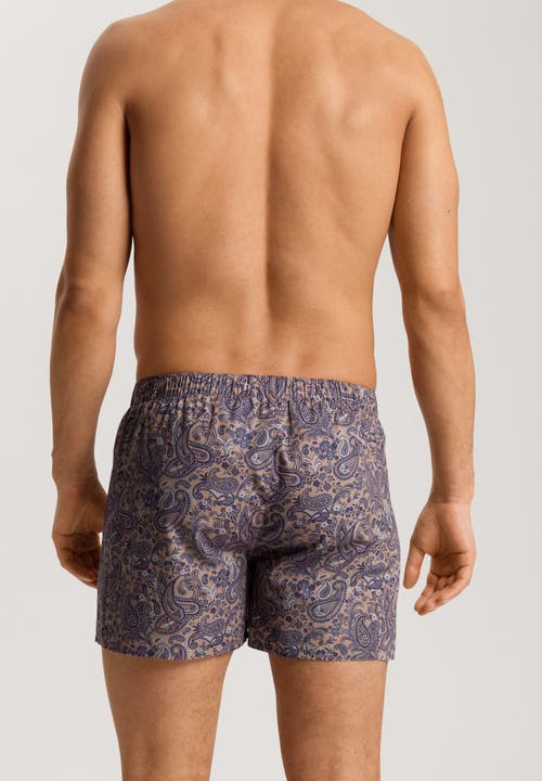 Hanro Fancy Woven Boxer In Sandy Paisley