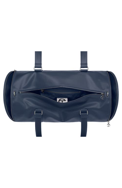 Shop Telfar Large Faux Leather Duffle Bag In Navy