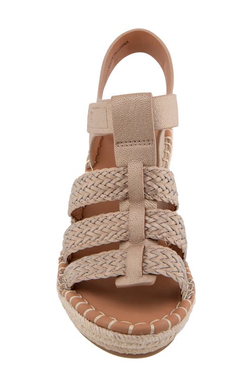Shop Gentle Souls By Kenneth Cole Gentle Souls Caplin Slingback Espadrille Platform Wedge Sandal In Matte Gold Leather