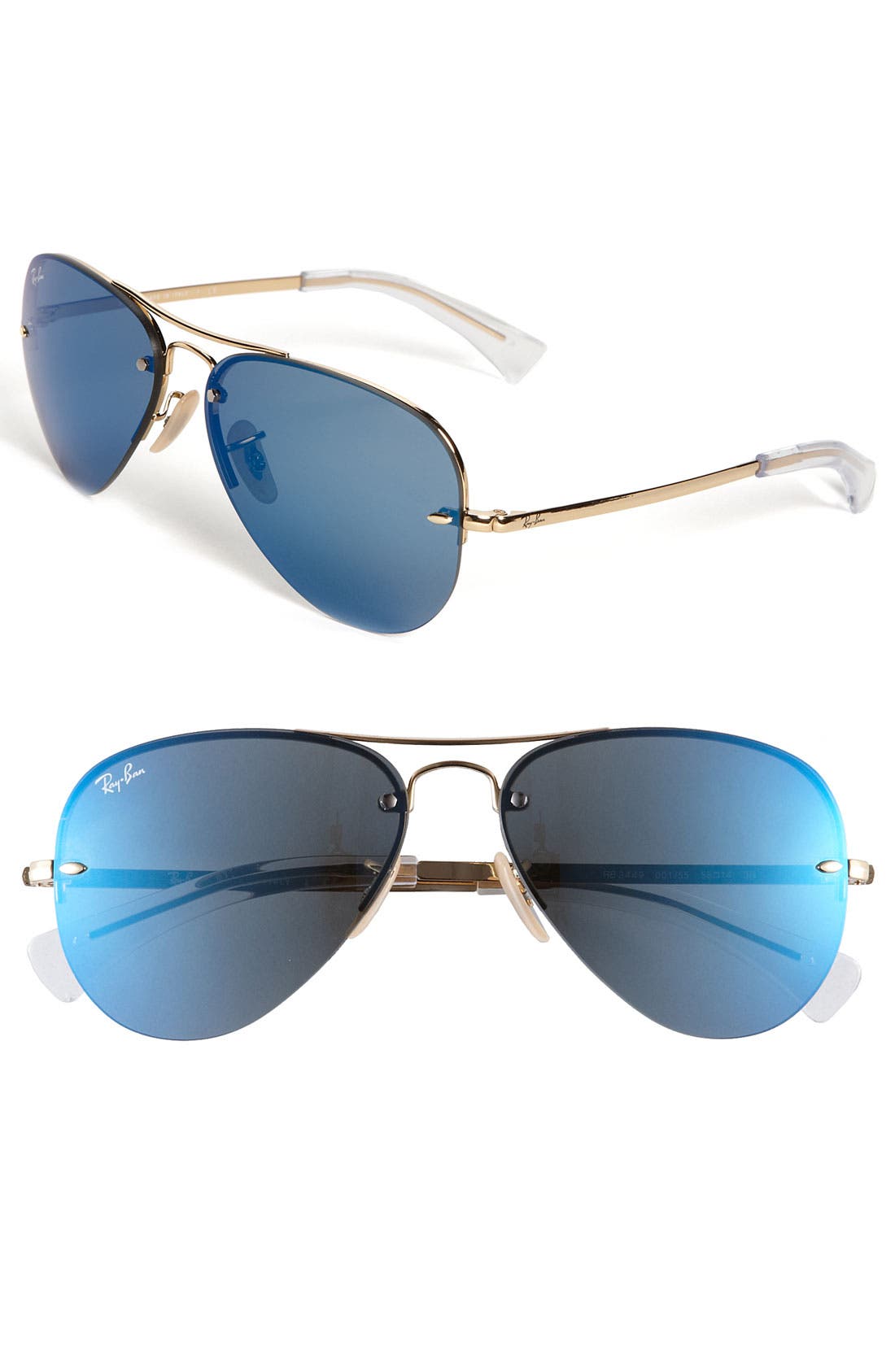 RayBan 56mm Semi Rimless Lightweight Aviator Sunglasses Nordstrom