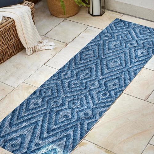 Jonathan Y Balansat Moroccan Diamond Indoor/outdoor Area Rug In Navy