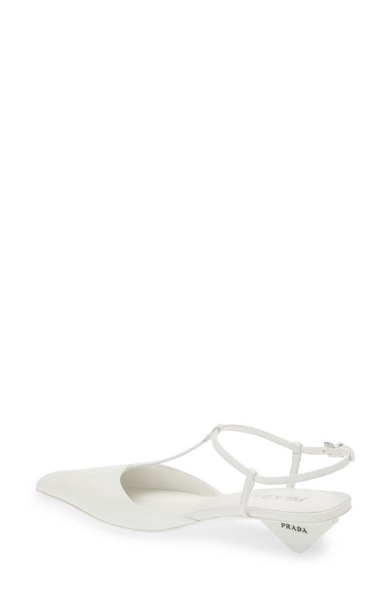 Shop Prada Modellerie Pointed Toe Kitten Heel Pump In White