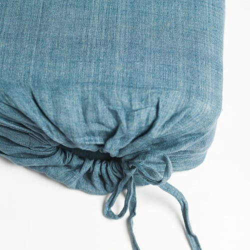 Creative Women Stone Washed Linen Duvet Cover Set In Denim Blue