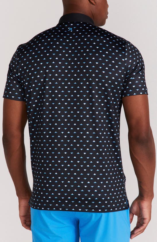 Shop Redvanly Ryder Lotus Print Polo In Black