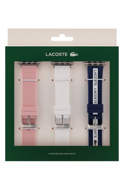 Lacoste Petit Silicone 3-Pack Apple Watch® Watchbands in Multicolor