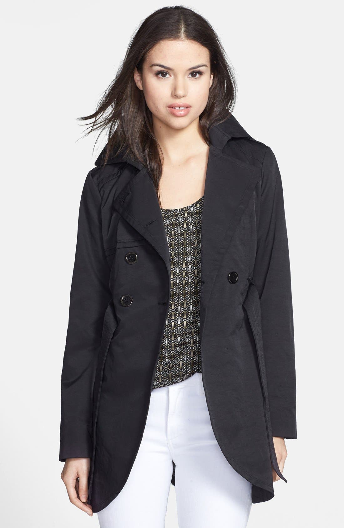 GUESS Cutaway Front Trench Coat Nordstrom