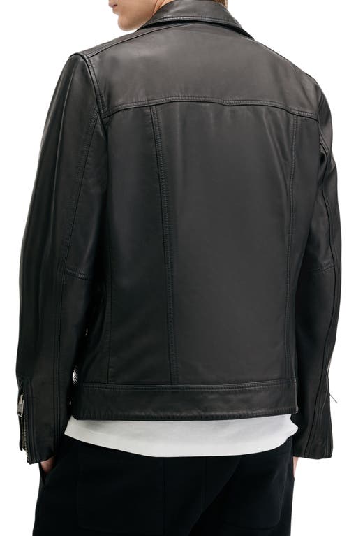 Shop Allsaints Clay Leather Biker Jacket In Black