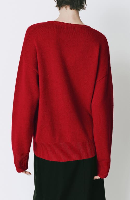 Shop Rue Sophie Coquelicot Oversize Wool & Cashmere Sweater In Rouge