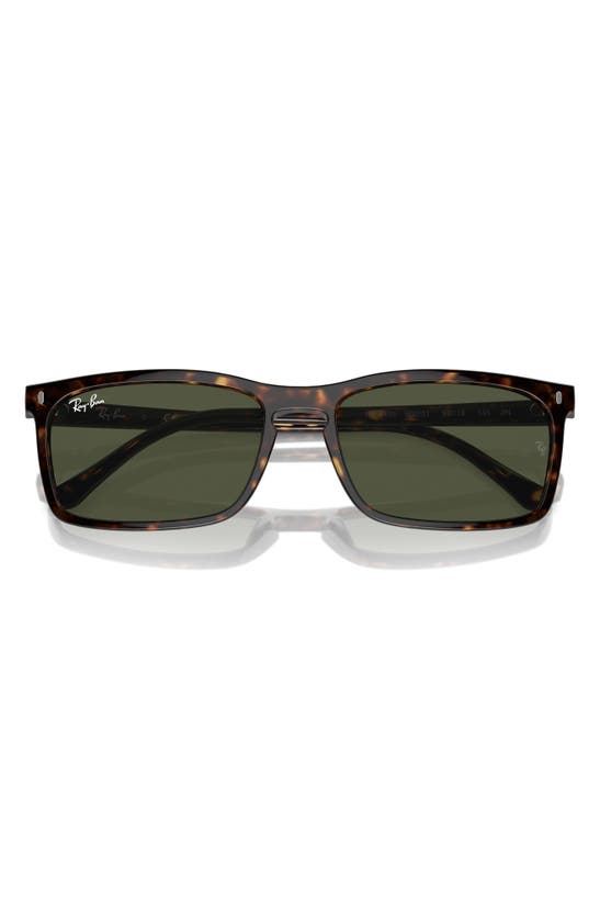Ray Ban 59mm Rectangular Sunglasses In Havana
