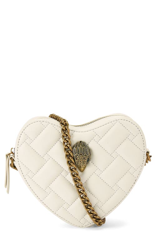 Kensington Heart Quilted Leather Crossbody Bag in Natural