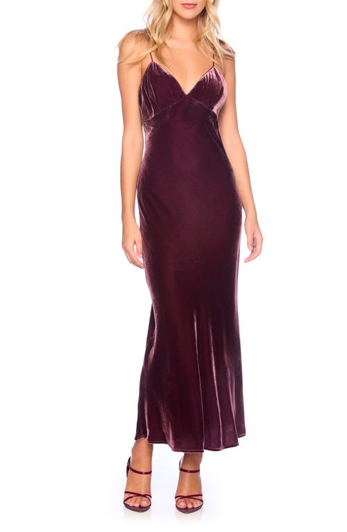 Susana Monaco Velvet Slipdress In Malbec