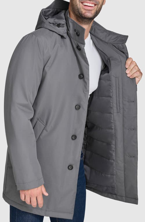 Cole Haan Signature Hooded Raincoat In Grey