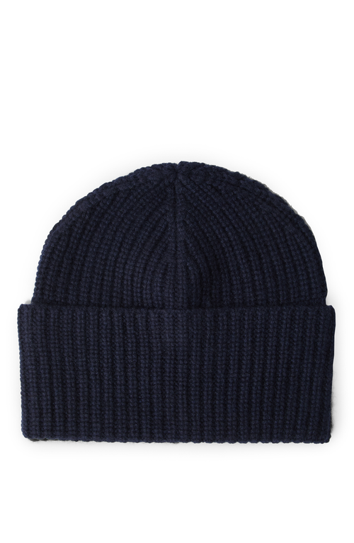 Shop Brunello Cucinelli Cashmere English Rib Beanie In Navy Blue