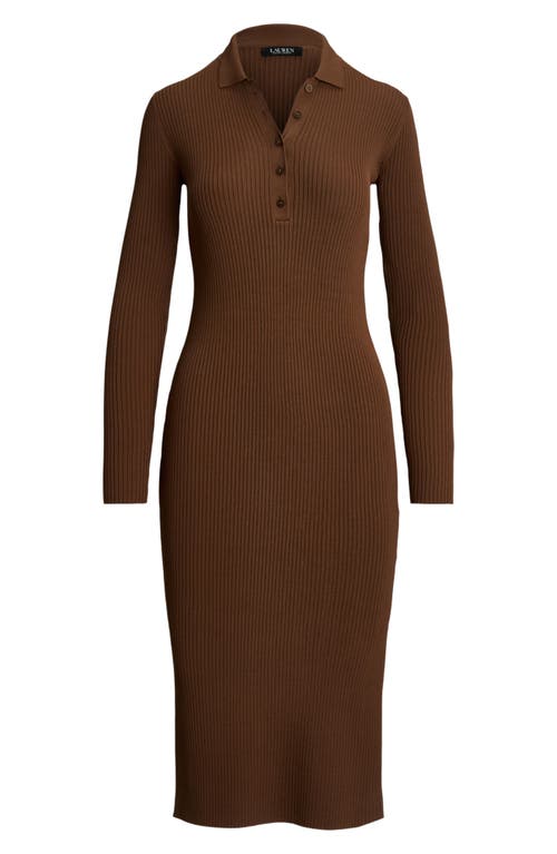 LAUREN RALPH LAUREN LAUREN RALPH LAUREN RIB KNIT POLO DRESS 