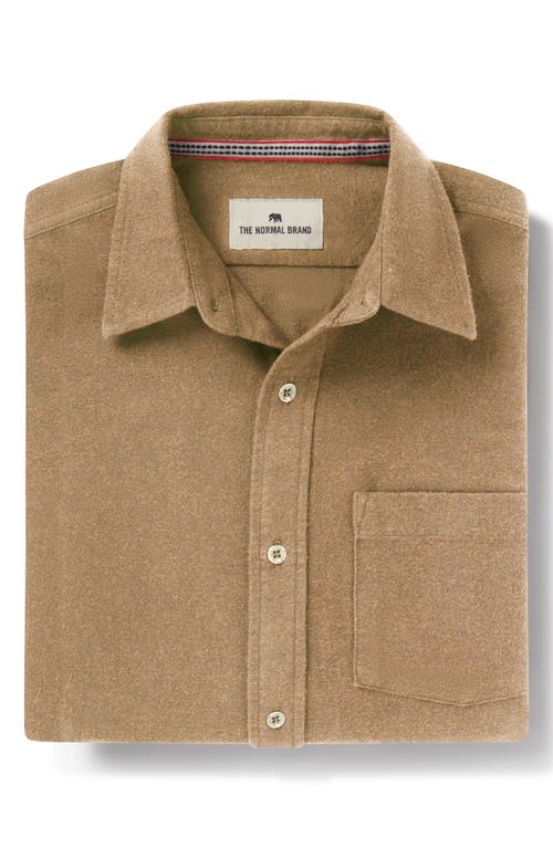 Shop The Normal Brand Fairbanks Brushed Cotton Chamois Button-up Shirt In Toasted Chestnut