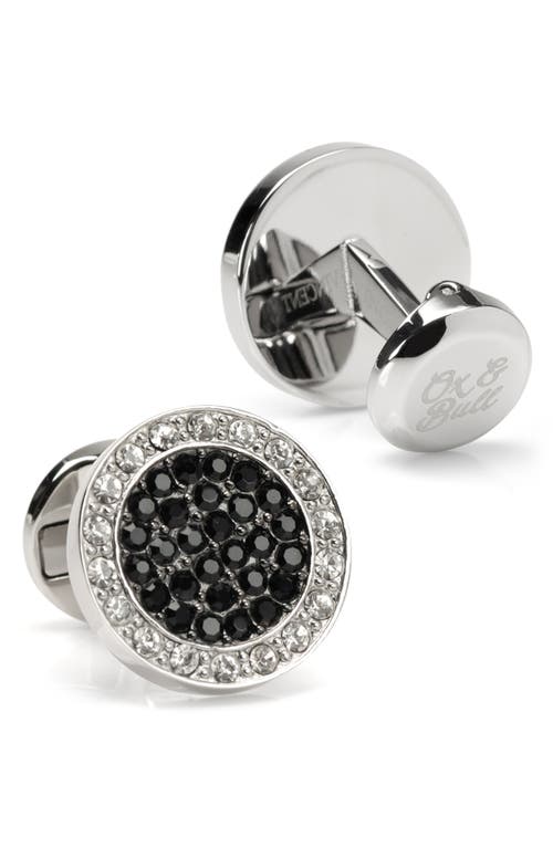 CUFFLINKS, INC CUFFLINKS, INC. VINCENT DE PAUL WHITE & BLACK PAVE CRYSTALS CUFF LINKS & STUDS SET