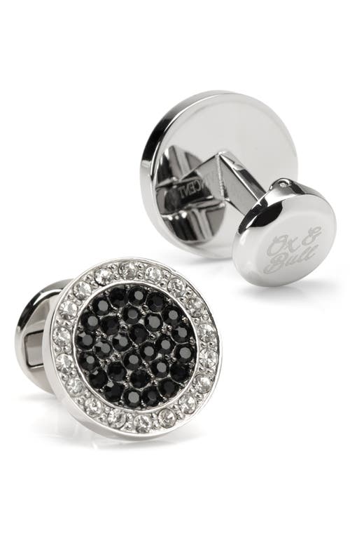 Shop Cufflinks, Inc . Vincent De Paul White & Black Pave Crystals Cuff Links & Studs Set In Silver/black