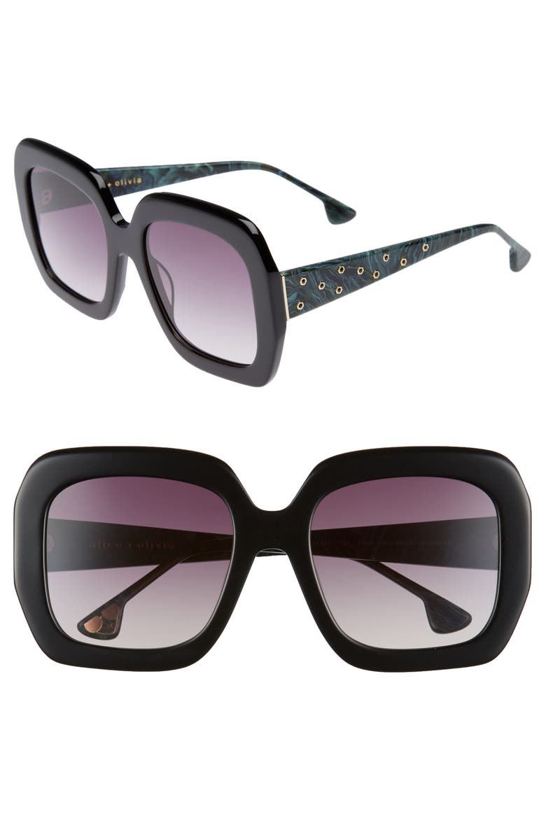 Alice + Olivia Lexington 55mm Square Sunglasses | Nordstrom