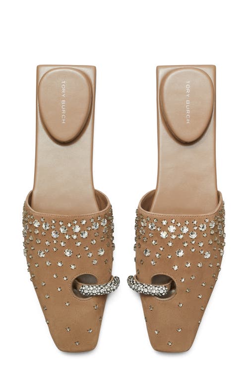 Shop Tory Burch Pierced Mule In River Rock/crystal