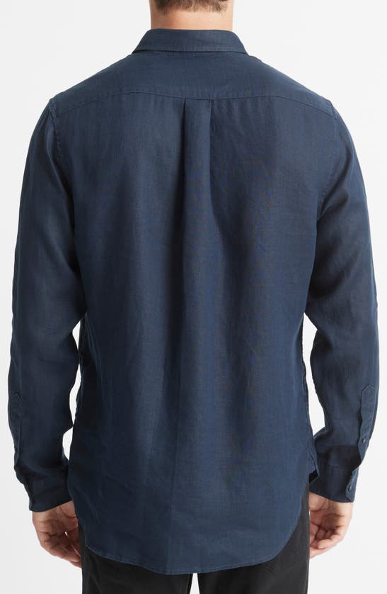 Vince Linen Button-up Shirt In Coastal