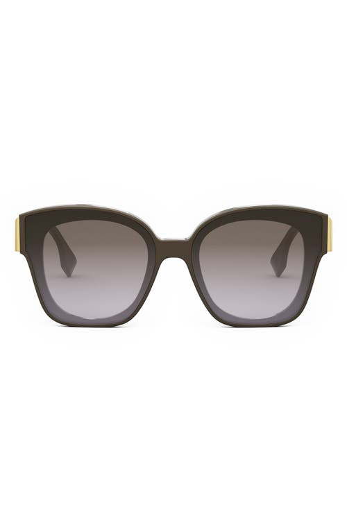 'Fendi First 63mm Square Sunglasses in Shiny Dark Brown /Brown at Nordstrom