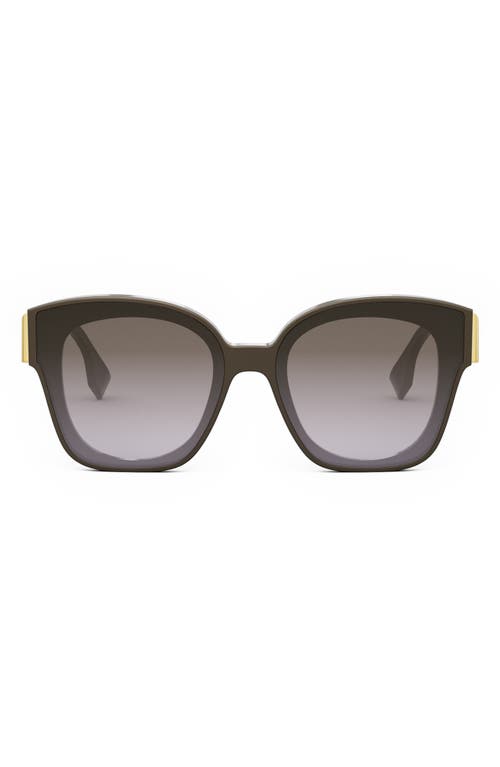 Shop Fendi ' First 63mm Square Sunglasses In Shiny Dark Brown/brown