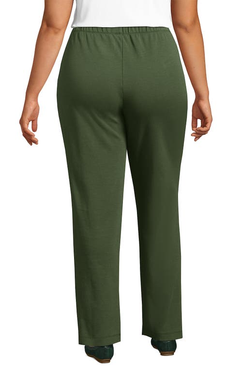 Shop Lands' End Plus Size Sport Knit High Rise Pants In Estate Green