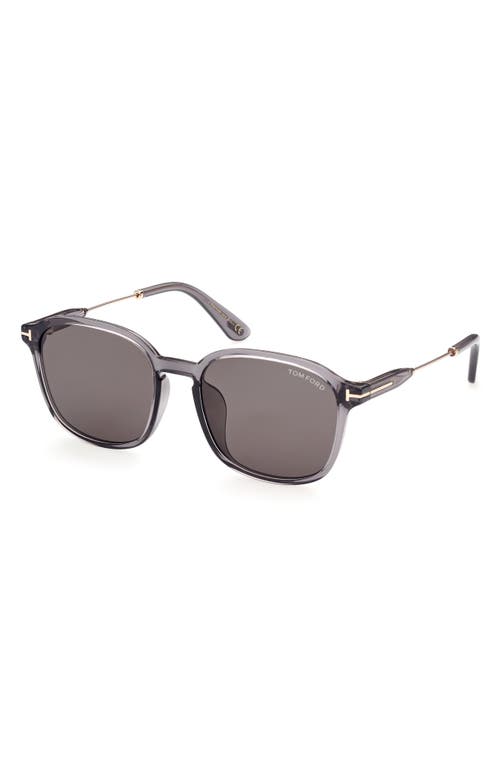 Shop Tom Ford 56mm Round Sunglasses In Grey/smoke
