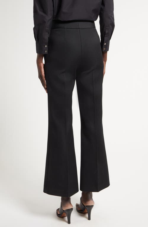 Shop The Row Jago Crop Wool Flare Trousers In Black