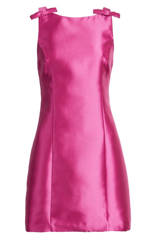 HUTCH HUTCH BOW DETAIL BATEAU NECK GAZAR COCKTAIL DRESS