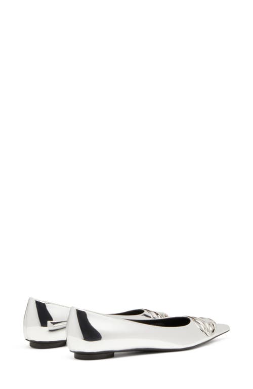 Shop Diesel ® Pointy Toe Ballet Flat In Silver