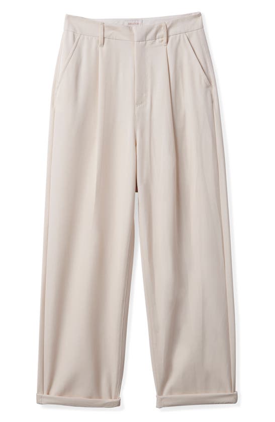 Shop Brixton Victory High Waist Wide Leg Pants In White Smoke