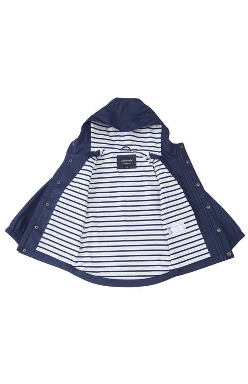 Rokka&rolla Kids' Waterproof Rain Coat Rubberized Jacket In Peacoat Navy