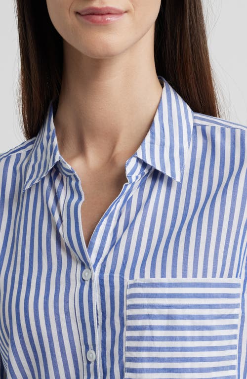 BEACHLUNCHLOUNGE BEACHLUNCHLOUNGE CANDY STRIPE COTTON BLEND BUTTON-UP SHIRT
