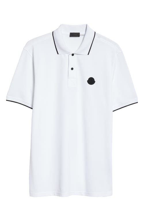 Shop Moncler Logo Cotton Polo In White