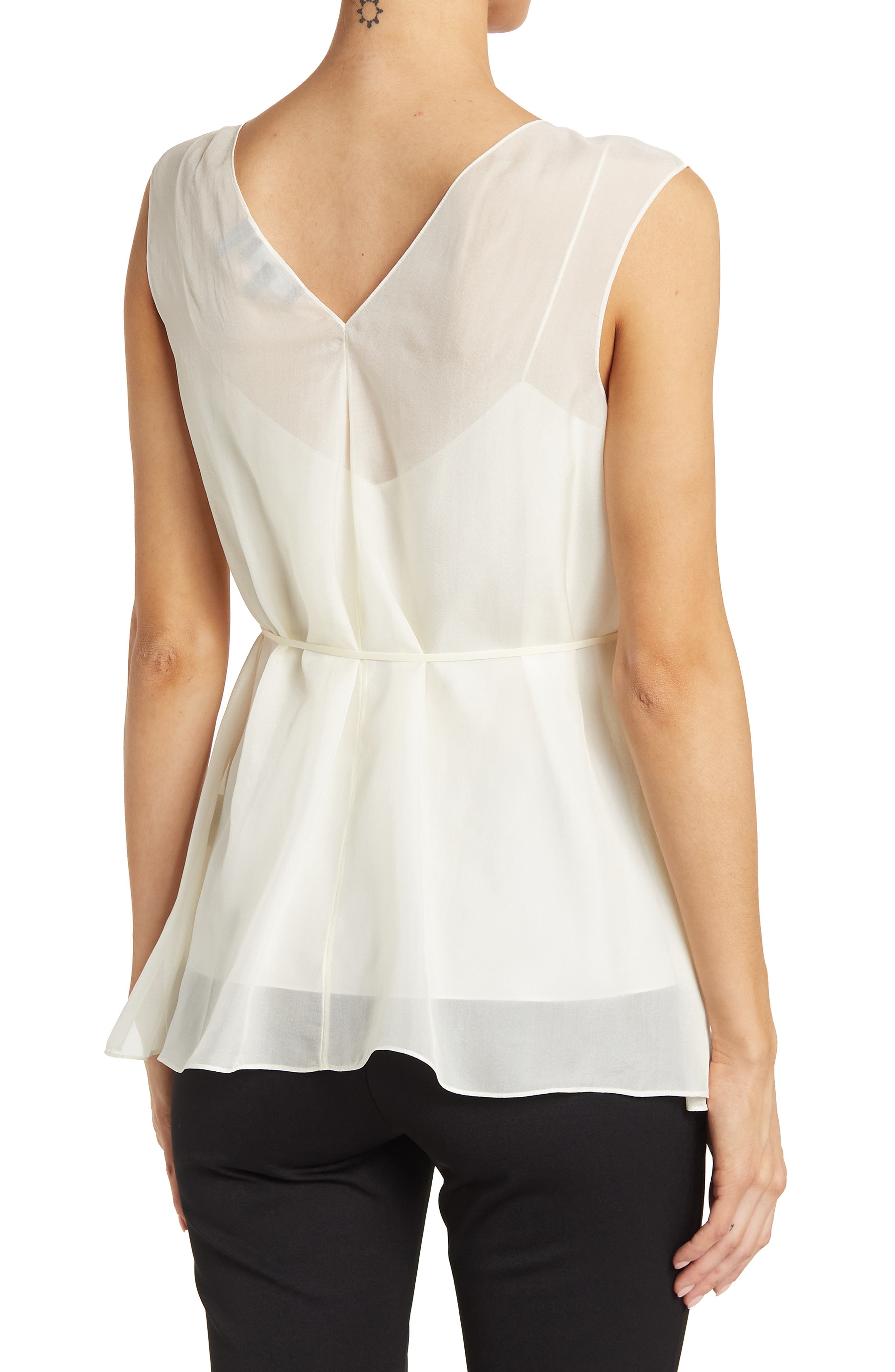 theory sleeveless silk blouse