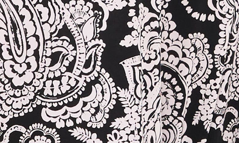 Shop Chaus Paisley Tie Sleeve Midi Dress In Black/ White 10