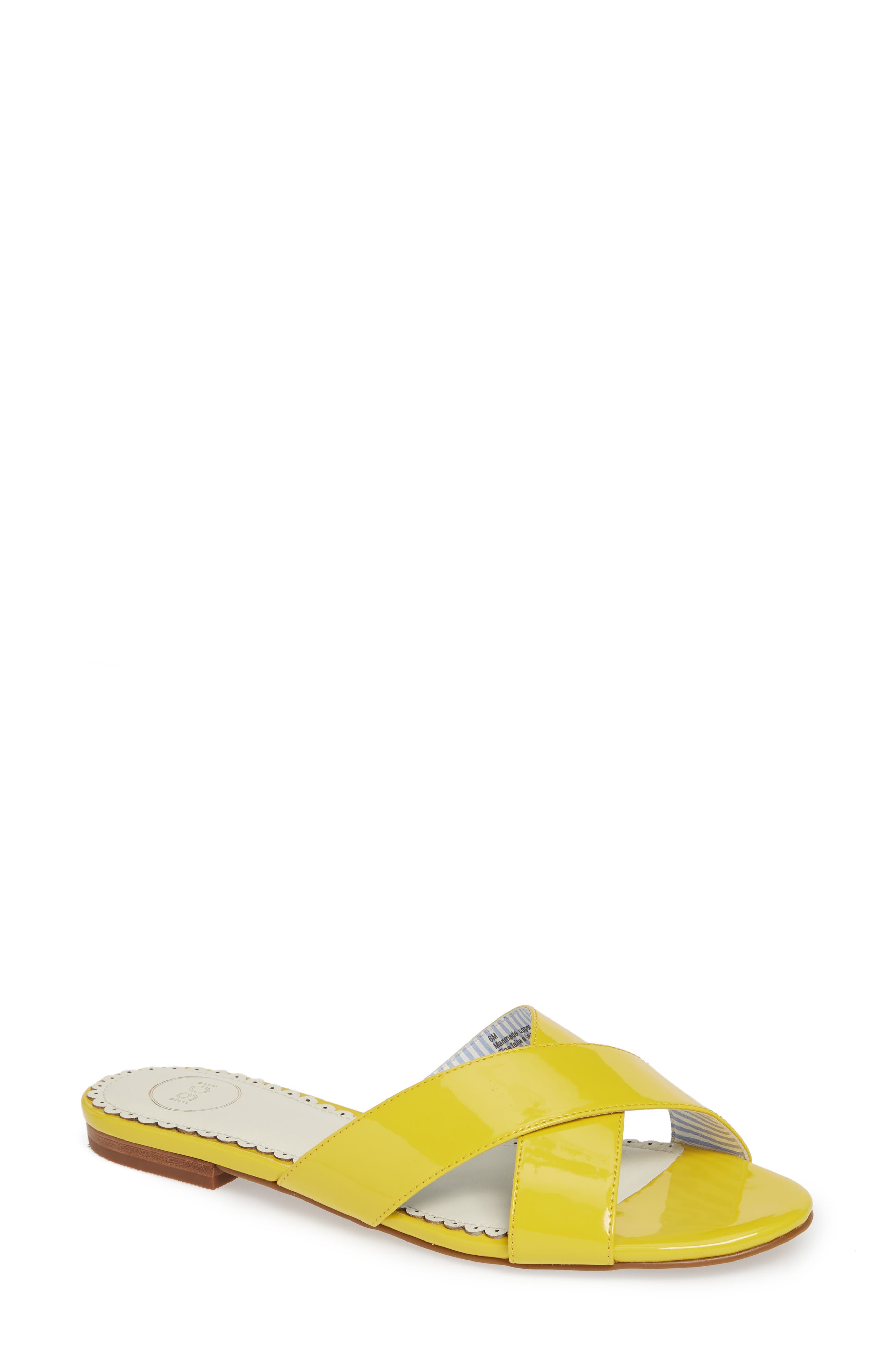1901 Bryers Cross Band Slide Sandal- Yellow