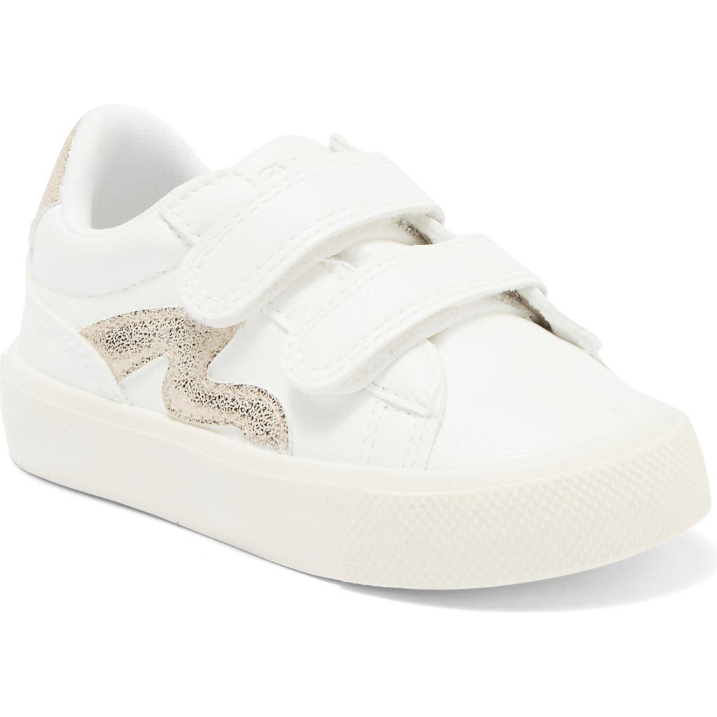 Shop Blowfish Footwear Kids' Vince Strap Sneaker In White/gold