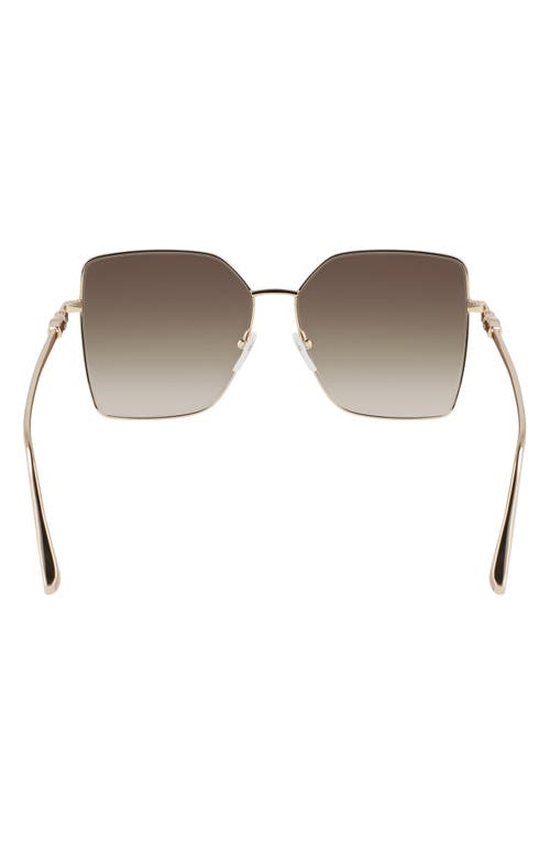Longchamp Roseau 57mm Gradient Butterfly Sunglasses In Gold/gradient Khaki