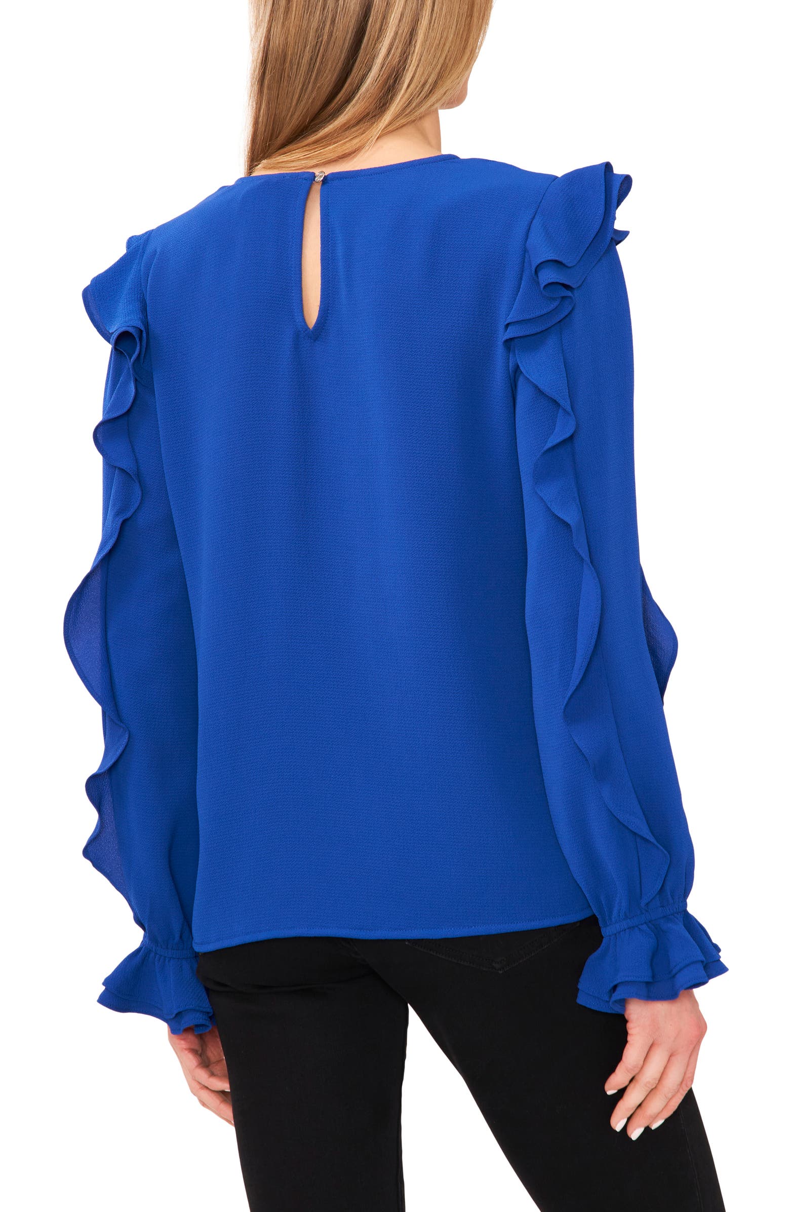 CeCe Ruffle Sleeve Crepe Top | Nordstrom