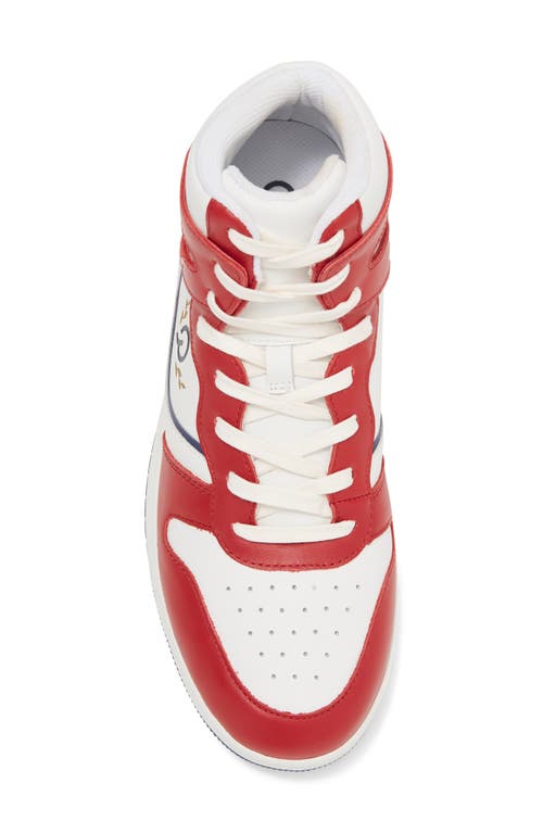 Shop Official Program Court High Top Sneaker In Burgundy/white/dark Blue