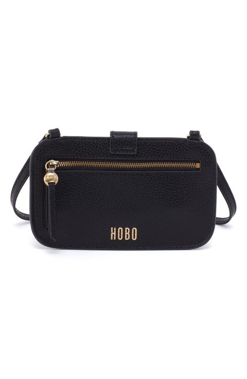 Hobo Vida Leather Phone Crossbody Bag In Black Biscuit