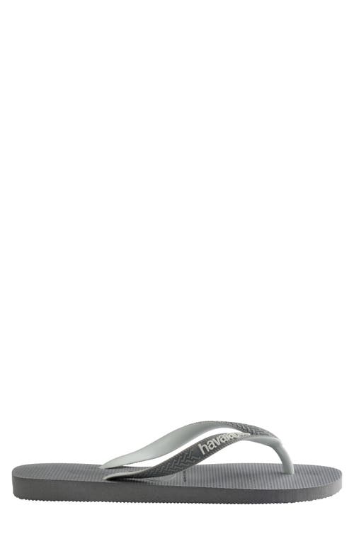 Shop Havaianas 'top Mix' Flip Flop In Steel Grey/grey